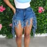 Summer High Waist Skinny Denim Shorts Tassel Zipper Fly Jeans for Street  Night Club Style