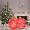 Red Merry Christmas Inflatable Ball Giant Christmas Inflatable Ball Decorations With Snowflakes 6