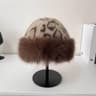Fluffy Fur Winter Hat Womens Ski Cap Thick Warm Windproof Faux Fur Russian Fishermans Mink Snow Hat 7