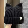 Sweet Cat Ears Beanies For Women Winter Warm Ear Protection Autumn Pullover Knitted Hats Versatile 6
