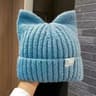 Sweet Cat Ears Beanies For Women Winter Warm Ear Protection Autumn Pullover Knitted Hats Versatile 10