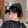 New Fashion Winter Warm Knitted Cap Baseball Hat With Visor For Women Windproof Ear Wing Outdoor Sp 9
