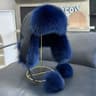 Womens Real Fox Fur Hats Aviator Trapper Snow Skiing Winter Raccoon Fur Bomber Earflap Hat Cap 12