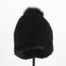 Winter Women Genuine Mink Fur Hat Hand Knitted Warm Cap With Real Mink Fur And Fox Fur Pompoms 10