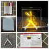 LED Transparent Magic Board For Kids Luminous Acrylic Drawing Note Board With Stand Educational DIY 7