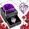 Ocean Heart Necklace With Eternal Rose Jewelry Box Gift Set 1