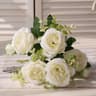 Rose Pink Peony Silk Bouquet Wedding  Home Decor Artificial Flower Arrangement 10