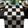 Modern Black And White Geometric Linen Table Runner For Dining Decor 2