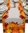 Cozy Farmhouse Autumn Linen Table Runner Fall Table Runner  Thanksgiving Table Decor 5