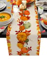 Cozy Farmhouse Autumn Linen Table Runner Fall Table Runner  Thanksgiving Table Decor 8