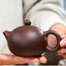 Authentic Yixing Purple Clay Xishi Teapot With Ball Infuser For Gongfu Tea 0