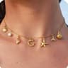 Ocean Initial Charm Necklace Waterproof Gold Plated Starfish Shell Pendant For Beach Lovers 2