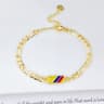 Gold Plated Mexico Colombia Flag Adjustable Bracelet Unisex Flag Bracelet Jewelry Gift 5