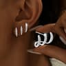 Elegant Rhinestone Three Claw Stud Earrings For Women Luxury Party Fashion Jewelry Gift Set 5