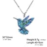 Colorful Hummingbird Pendant Necklace For Women Stainless Steel Bird Jewelry Gift 4