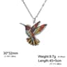 Colorful Hummingbird Pendant Necklace For Women Stainless Steel Bird Jewelry Gift 5