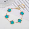 Elegant Golden Clover Adjustable Bracelet Stainless Steel Lucky Flower Jewelry For Women 0
