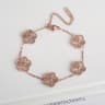 Elegant Golden Clover Adjustable Bracelet Stainless Steel Lucky Flower Jewelry For Women 4