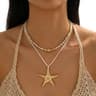 Coastal Starfish Conch Choker Necklace Boho Beach Pendant Jewelry For Women 3