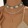 Seaside Layers Shell  Rice Bead Necklace Bohemian Shell Necklace For Beach Chic Style 5