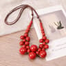 Vintage Boho Beaded Necklace With Handmade Ceramic Pendant For Women  Rope Chain Jewelry 1