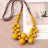 Vintage Boho Beaded Necklace With Handmade Ceramic Pendant For Women  Rope Chain Jewelry 5