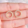 Minimalist Crystal Stud Earrings Gold Color Small Circle Earrings For Everyday  Party Wear 7