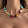 Bohemian Colorful Resin Beaded Choker Necklace Adjustable Vintage Acrylic Boho Jewelry For Women 9
