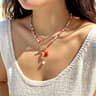 Coastal Boho Shell Necklace With Starfish Beads  Ceramic Stone Charm For Women 2