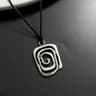 Vintage Spiral Pendant Necklace With Handwoven Leather Cord  Boho Goth Necklace For Women 6