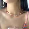 Watermelon Beaded Necklace Handmade Fruit Choker Necklace For Summer Style 0