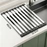 Stainless Steel Over Sink Dish Drying Rack Foldable Roll Up Dish Drainer 8