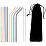 Colorful 304 Stainless Steel Metal Straws Set Reusable Drinking Straws With Brush  Cocktail Straw 8
