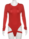 Sexy Hollow Back Bodysuit Bandage Chic Bodyshape Top for Women  Summer LongSleeve Clubwear  Hott