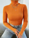 Winter Women Long Sleeve Knitted Sweater Soft Warm Fold Over Turtleneck Ribbed Pullover Jumper  Fem 23