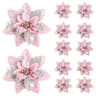 Artificial Flower Ornaments Merry Glitter Pink Christmas Flowers Tree Christmas Decoration For Home 6