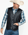 classic mens leather riding vest