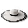 Women Big Brim Sun Hat Foldable Straw Beach Hat With UV Protection Vintage Waves Design 6