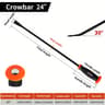 Industrial Grade Thicken Pry Bar Angled Tip Crowbar With Protective Hammer Strike Cap Handle 8