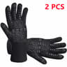 Heat Resistant Grilling Gloves Silicone NonSlip BBQ Oven Mitts For Cooking Baking Welding 5