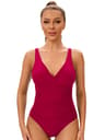 Confident Curve Plus Size One Piece Swimsuit With V Neck Cross Front 5
