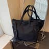 Fashionable Striped Velvet Tote Bag Large Capacity Corduroy Shoulder Bag For Women 3