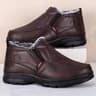 Mens Winter Fashion Shoes Nonslip Cotton Shoes Thickened Leather Waterproof Casual Snow Boots For M 6