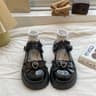 Elegant Mary Jane Platform Pumps For Women New Fashion Buckle Design With Butterfly Knot Round Toe  2