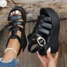 Womens Wedge Sandals With Ankle Buckle Patchwork Platform Gladiator Shoes Soft Sole NonSlip Summer  6