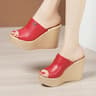 New Summer Fashion Women Wedges Slippers Open Toe High Heels Platform Sandals Stylish Solid Color S 6