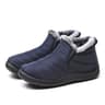 Mens Snow Waterproof Boots Warm Fur Ankle Platform SlipOn Winter Shoes Durable Plush Work Footwear 6