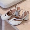 Elegant Designer Split Toe Patent Leather Chunk Heeled Sandals Womens Fashion Buckle Pumps  Mary Ja 7