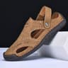 Mens Handmade Breathable Leather Summer Sandals Outdoor Antiskid Hollow Beach Shoes For Stylish Com 12