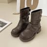 Fashion SlipOn Platform Women Western Cowgirl Boots Thick Heel Short Boots For Autumn Winter Trendy 5